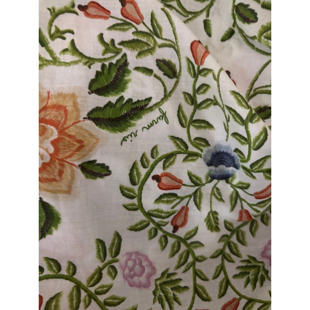 Farm Rio Folk Floral Lace Midi Dress Off White Size Medium - Picture 12 of 16